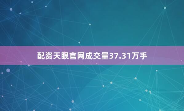 配资天眼官网成交量37.31万手